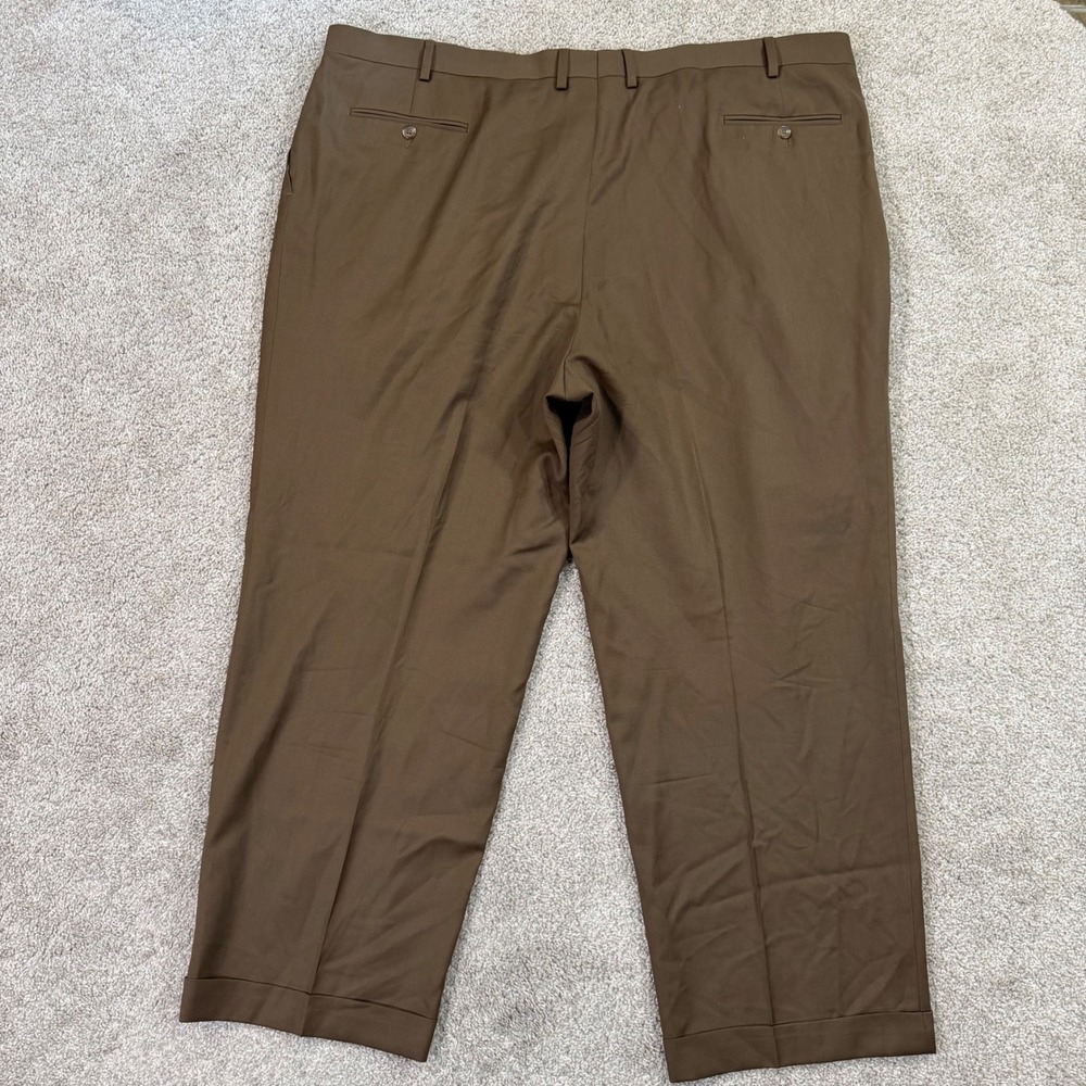 Lauren Ralph Lauren Dress Pants Men 48R Brown Wool Cashmere Pleated Cuffed Luxe - Picture 7 of 7